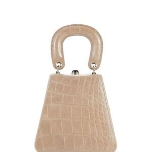 NWT STAUD Beige Crocodile-Embossed Mini Bag (Kenny)